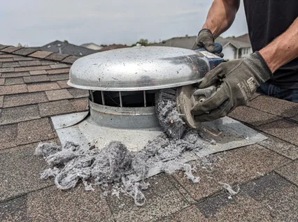 Cleaning Dryer Vent On Roof in Town 'n' Country