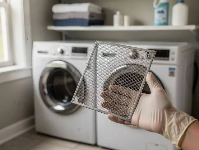 Town 'n' Country Dryer Vent Cleaning specialist performing detailed lint trap cleaning service in Town 'n' Country