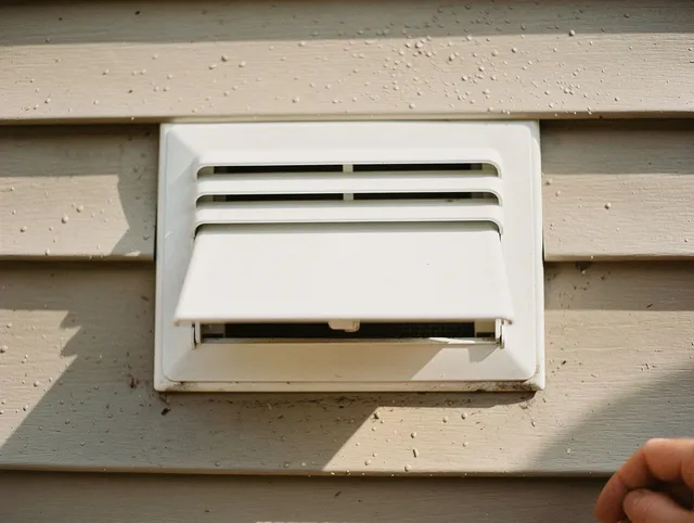 Town 'n' Country Dryer Vent Cleaning technician performing professional exhaust vent cleaning at a residential property in Town 'n' Country